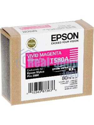 Картридж струйный Epson T580A (C13T580A00) пурпурный (80 мл) для Epson Stylus Pro-3880