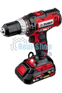 Дрель-шуруповерт аккумуляторная Зубр ДШЛ-145-22, Аккумуляторная, 14,4В, 2 АКБ, Кейс