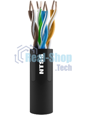 Кабель информационный NTSS NTSS-OUT-UTP4-5Е-PE-BL cat.5e U/UTP 4X2X24AWG PE внешний 305м черный