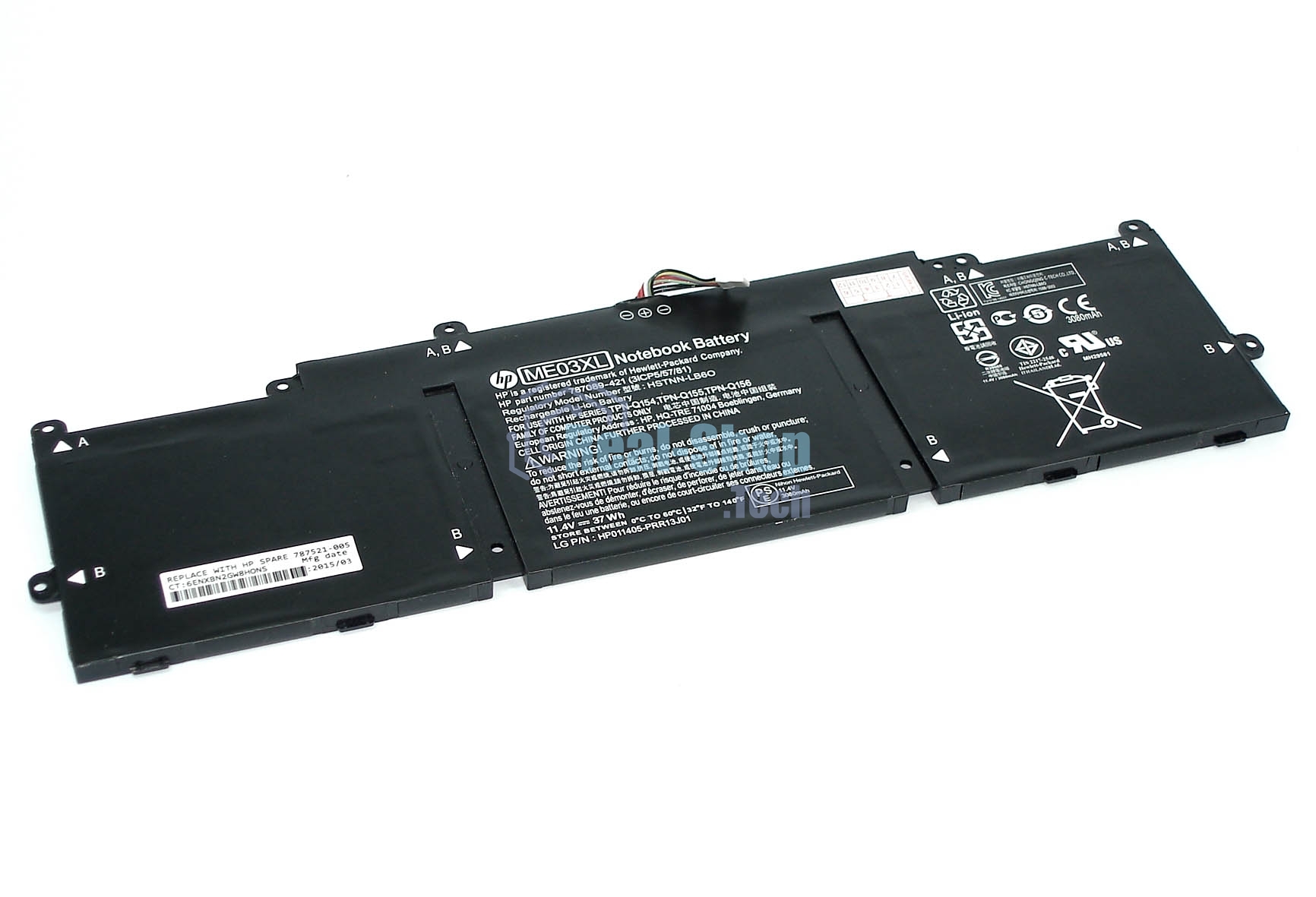 Аккумуляторная батарея для ноутбука HP 11-d (ME03XL) 11.4V 3100mAh