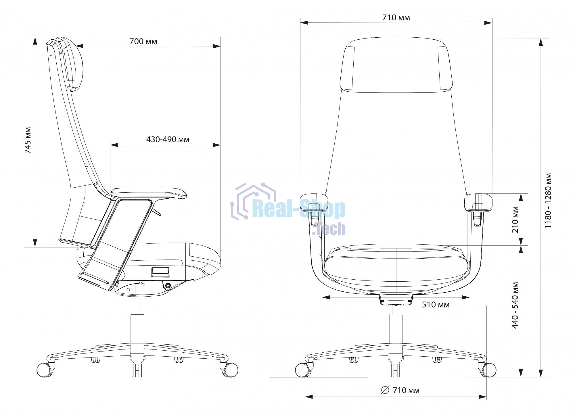 Кресло руководителя Cactus CS-LBK-KYOTO кожа, крестов. алюминий