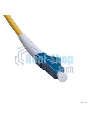 Комм. шнур оптический Cabeus Tight Buffer, Simplex SC/LC, OS2 9/125, LSZH, 2м, Ø 3мм, синий хвостовик, цвет: жёлтый