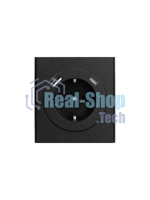 Розетка Kranz STRONG 1-ая с/з с/у з/ш 16А с USB A+C быстрой зарядки 5В/3А антрацит