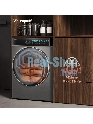 Стиральная машина Weissgauff WM 58411 Direct Drive Inverter Premium Steam Grey серая, загрузка фронтальная 11кг, 1400 об/мин., класс: A+++