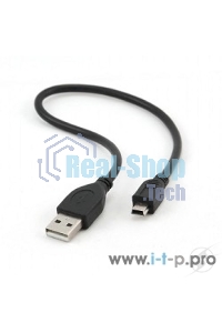 Кабель Gembird CCP-USB2-AM5P-1 USB 2.0 кабель PRO для соед. 0,3м AM/miniBM позол.конт., черный