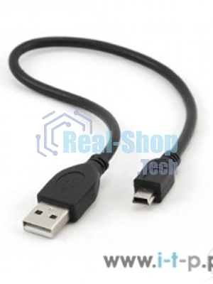 Кабель Gembird USB 2.0 PRO для соед. 0,3м AM/miniBM позол.конт., черный