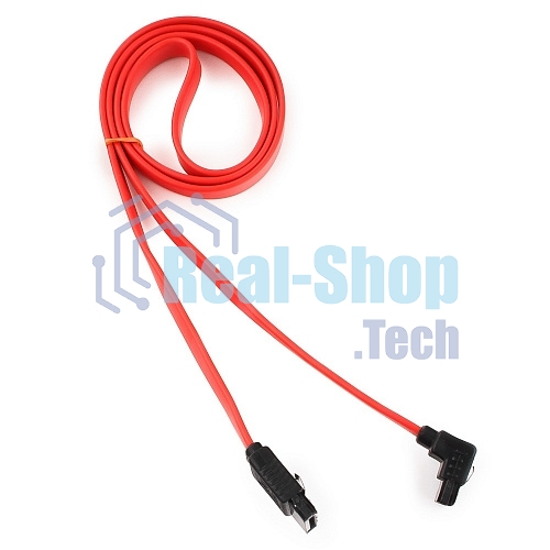 Кабель интерфейсный SATA Cablexpert CC-SATAM-DATA90-0.8M, 80 см, угловой разъем, 7pin/7pin, защелка, пакет