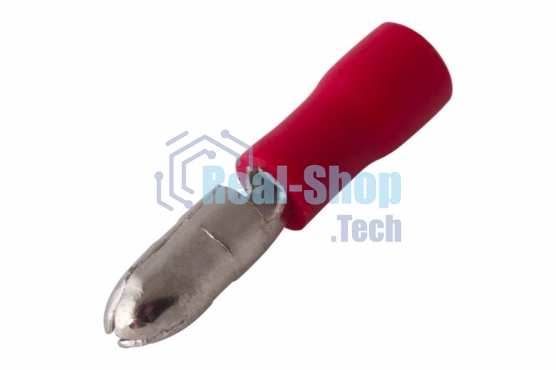 Разъем штекерный изолированный Rexant штекер 4 мм 0.5-1.5 мм² (РШи-п 1.5-4/РШИп 1,25-4) красный