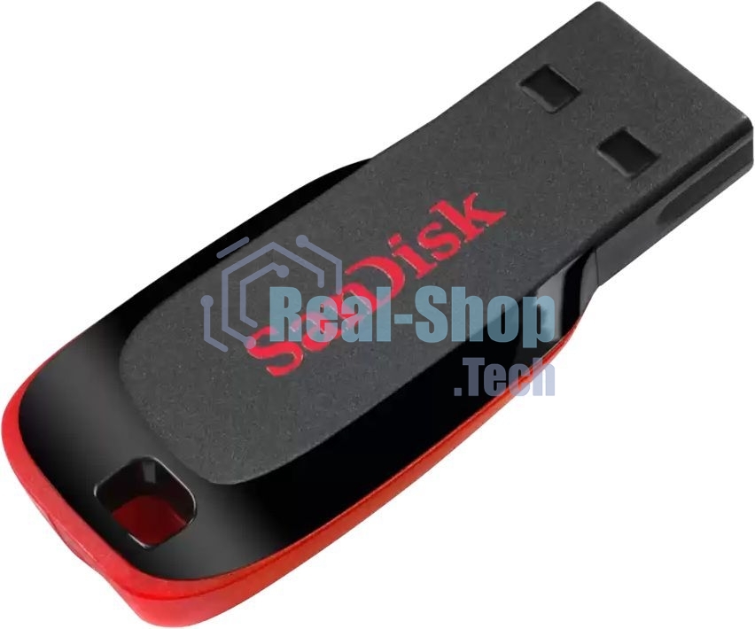Флешка USB Sandisk CZ50 Cruzer Blade (SDCZ50-016G-B35), 16Gb, USB 2.0, R/W 15/4, черный/красный