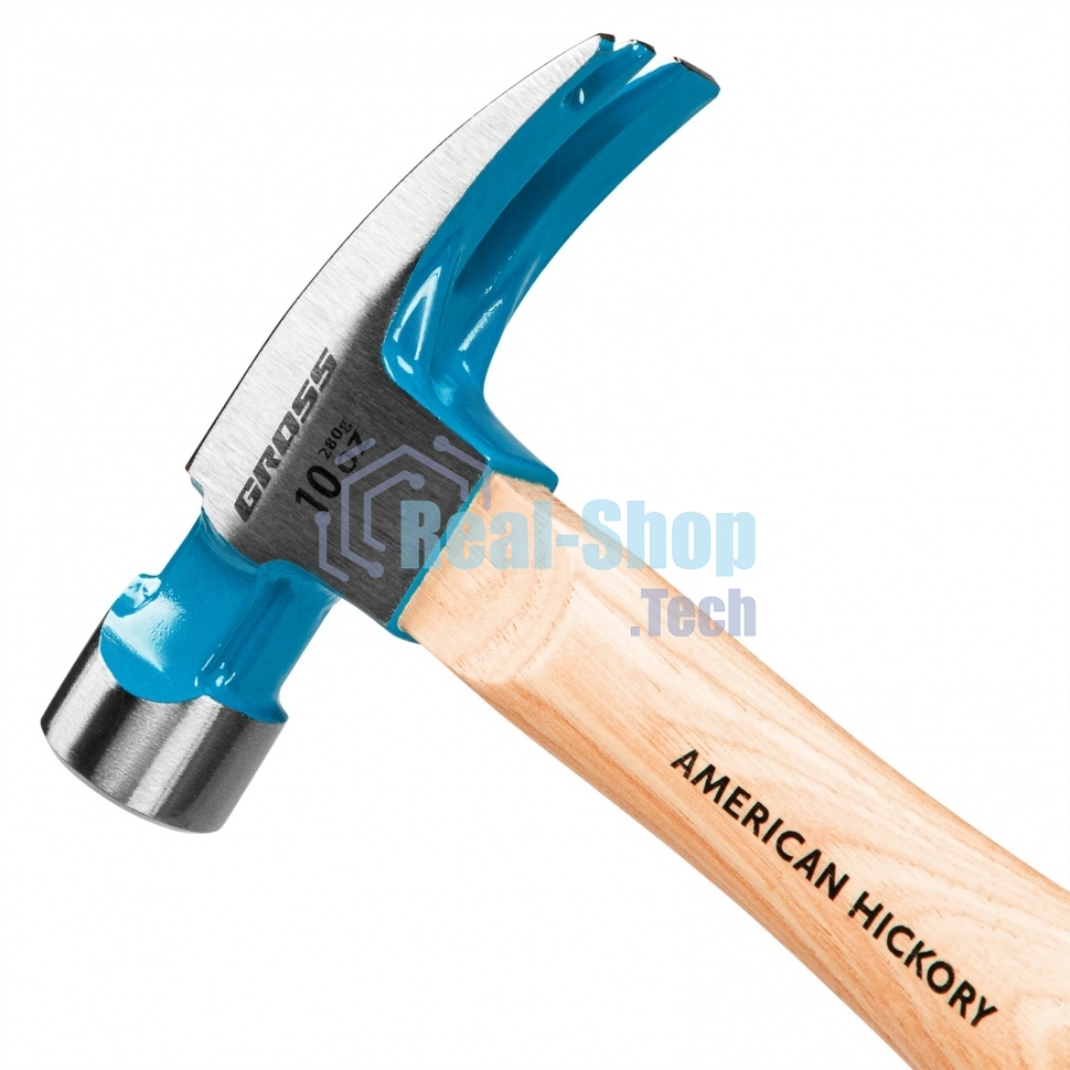 Молоток-гвоздодер Gross AMERICAN HICKORY 280 г, угол 75, магнит, обрезиненная рукоятка