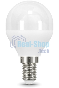 Лампа светодиодная Gauss 6.5Вт шар 3000К теплый белый E14 520лм 150-265В