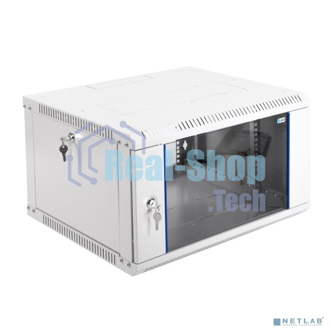 Шкаф телеком. настенный разборный 6U (600х520) дверь стекло (ШРН-Э-6.500) (1 коробка)