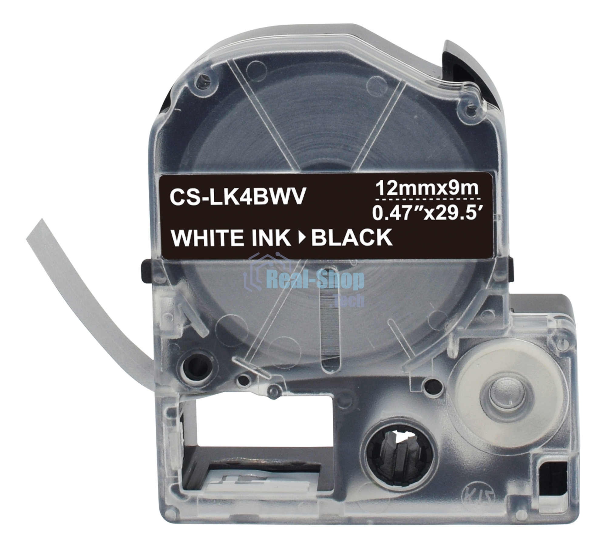 Картридж ленточный Cactus CS-LK4BWV белый шрифт, черный фон (12 мм, 9 м) для Epson LW300/LW400/LW700/LW600P/LW1000P/K400/Z700/Z900
