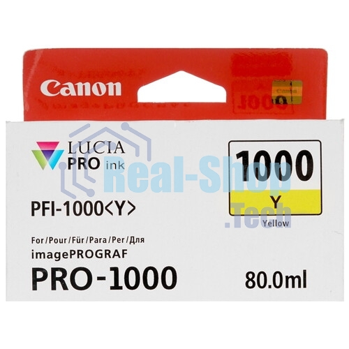 Картридж струйный Canon PFI-1000 Y желтый (80 мл.) для Canon IJ SFP PRO-1000 WFG