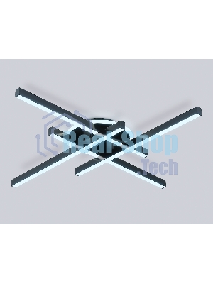 Потолочный светодиодный светильник Ambrella light FL6282 BK черный 58W 3000K-6400K 700*700*85 (ПДУ ИК)