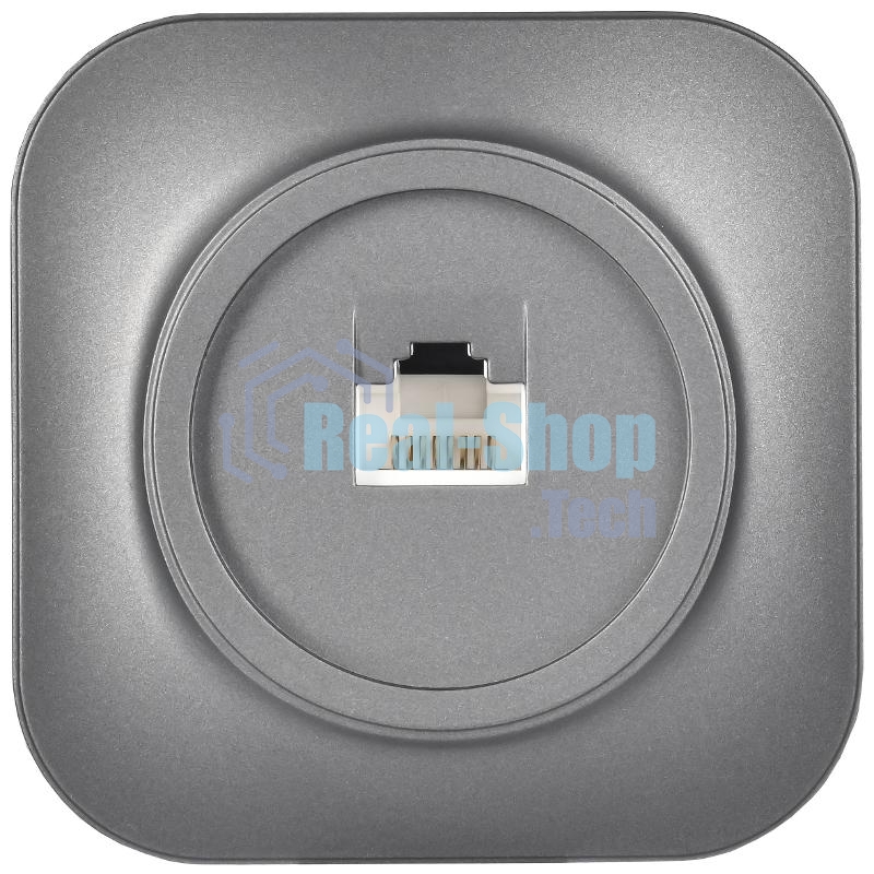 Розетка для открытой установки компьютерная RJ45 кат.5E РК10-ХСм сталь матовый GLORY