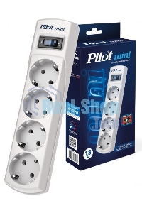 Сетевой фильтр Pilot mini 1.8 м (4 розетки) белый (коробка)