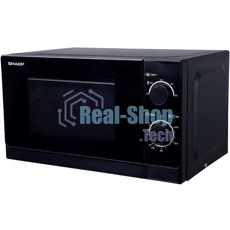 Микроволновая печь Sharp R6000RK черный, 20 л, 800 Вт, переключатели - поворотный механизм