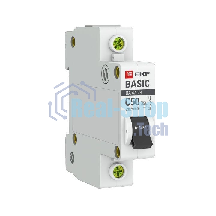 Выключатель автоматический EKF mcb4729-1-50C 1P 50А (C) 4,5кА ВА 47-29 EKF Basic