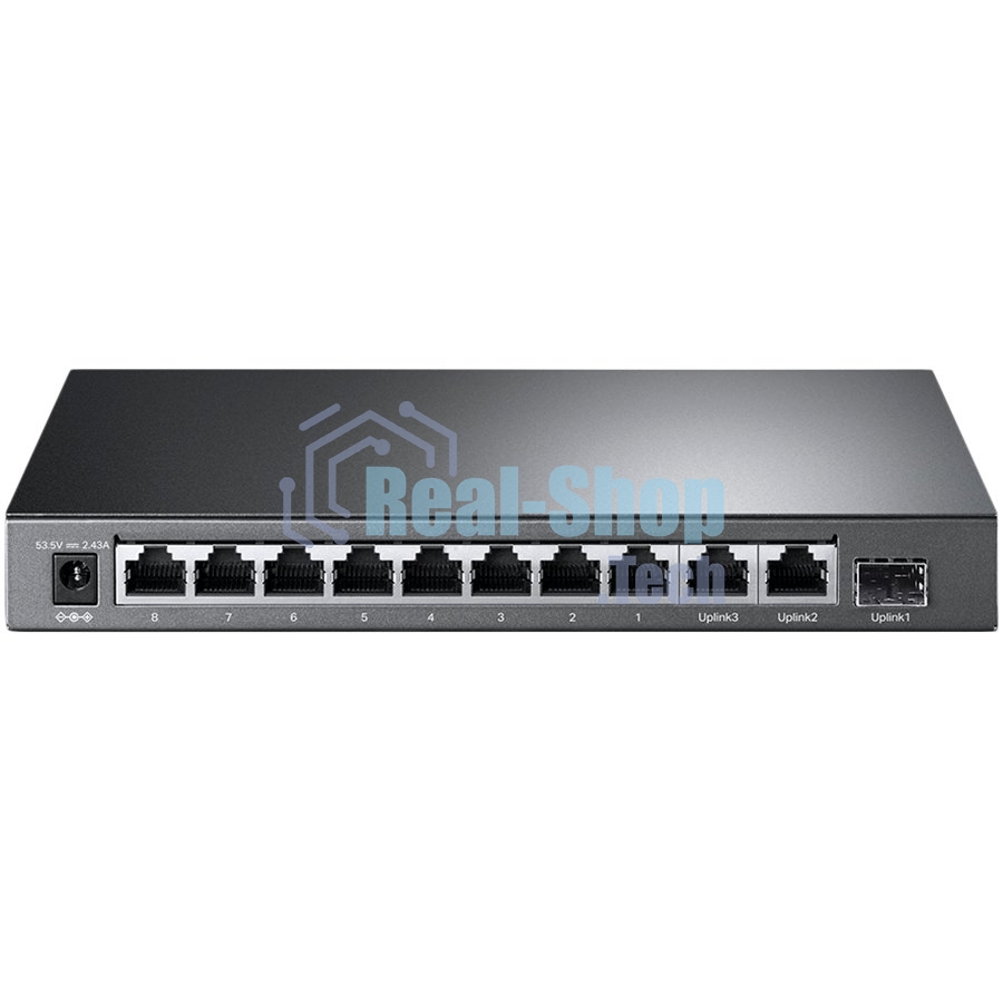 Коммутатор TP-Link 8-port 10/100Mbps Unmanaged PoE switch, 2 Gb RJ45 + 1 Gb SFP uplinks, PoE budget up to 124W
