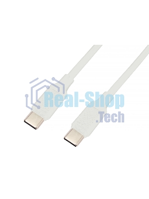 Кабель USB2.0 Cablexpert CC-USB2-CMCM-60-1M-W, Type-C/Type-C, 3А, 60Вт, PD/QC3.0, медь, 1м, белый, пакет