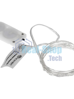 Гирлянда светодиодная Neon-night Роса 2м, 20 LED, БИРЮЗОВЫЙ, IP20, тонкий батарейный блок, 2хCR2032 в комплекте