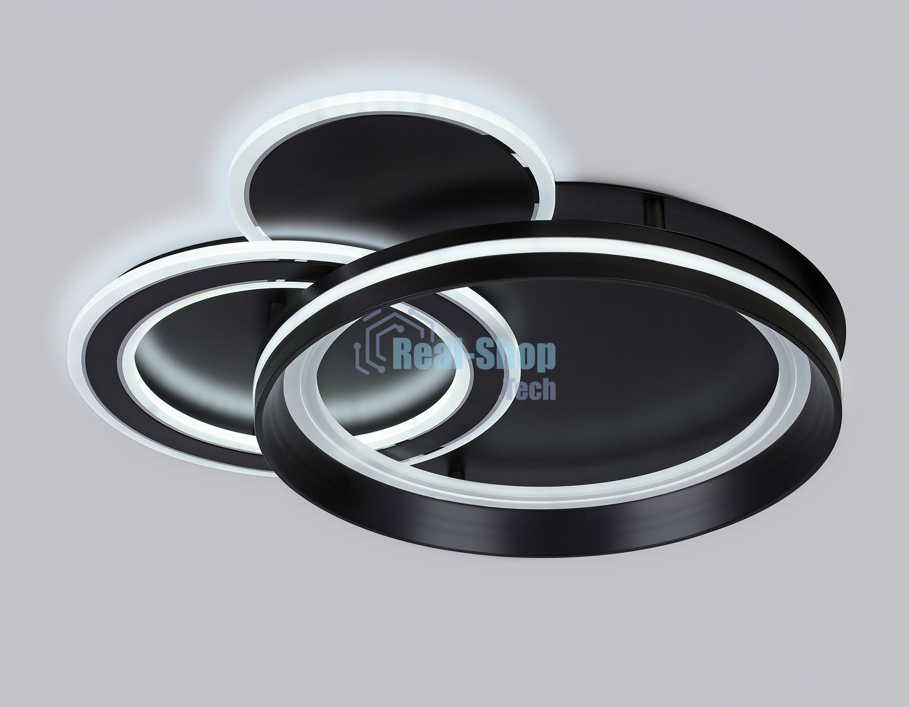 Светильник Ambrella light FA8515/3 BK черный 143W 3000K-6400K 500*500*80 (ПДУ РАДИО 2.4G)