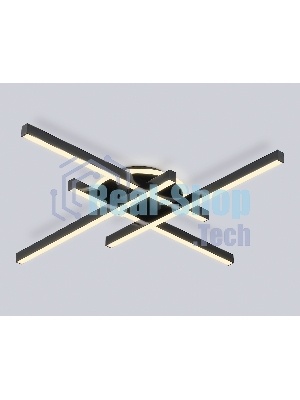 Потолочный светодиодный светильник Ambrella light FL6282 BK черный 58W 3000K-6400K 700*700*85 (ПДУ ИК)