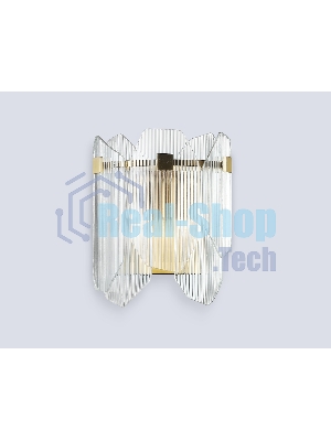 Настенный светильник Ambrella light LH31257/2 BS/CL латунь/прозрачный E14*2 max 40W 220*150*270