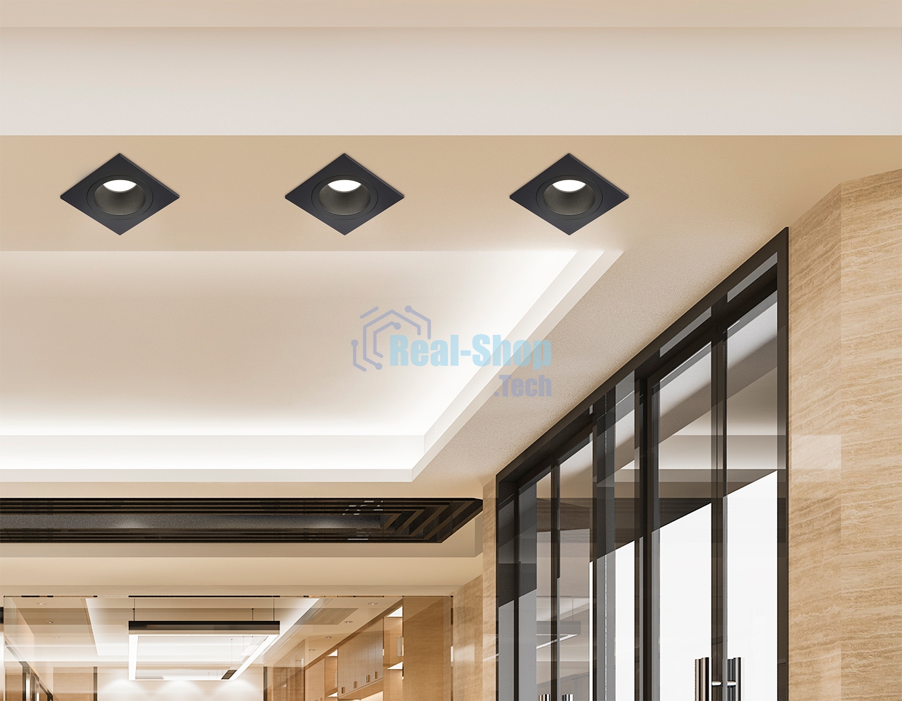 Встраиваемый точечный светильник Ambrella light TN102828 BK/BK черный/черный GU5.3 92*92*50