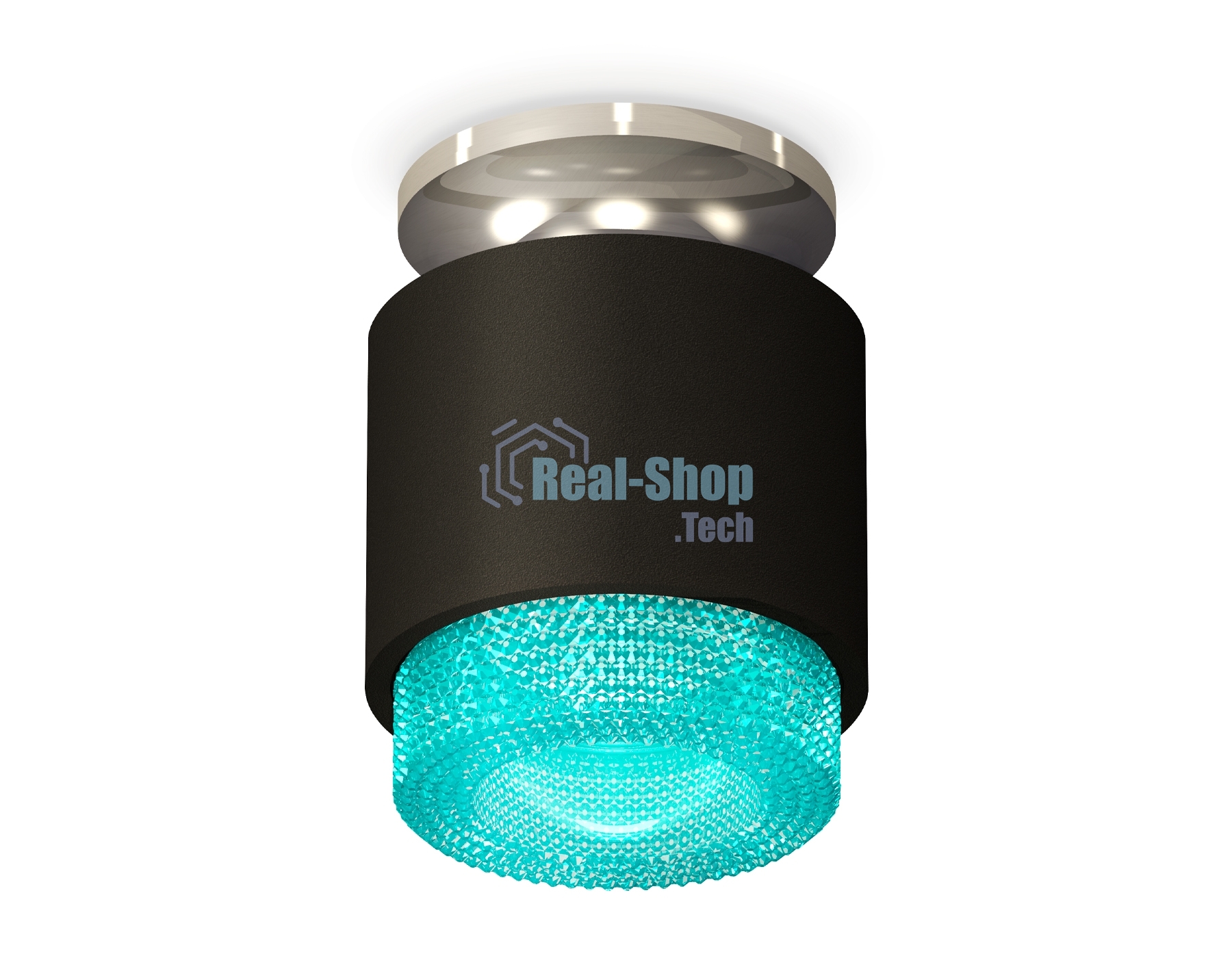 Светильник Ambrella Light XS7511082 SBK/PSL/BL черный песок/серебро полированное/голубой MR16 GU5.3 (N7927, C7511, N7194)