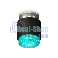 Светильник Ambrella Light XS7511082 SBK/PSL/BL черный песок/серебро полированное/голубой MR16 GU5.3 (N7927, C7511, N7194)