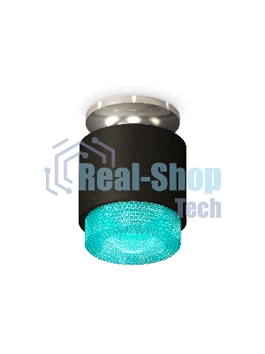 Светильник Ambrella Light XS7511082 SBK/PSL/BL черный песок/серебро полированное/голубой MR16 GU5.3 (N7927, C7511, N7194)