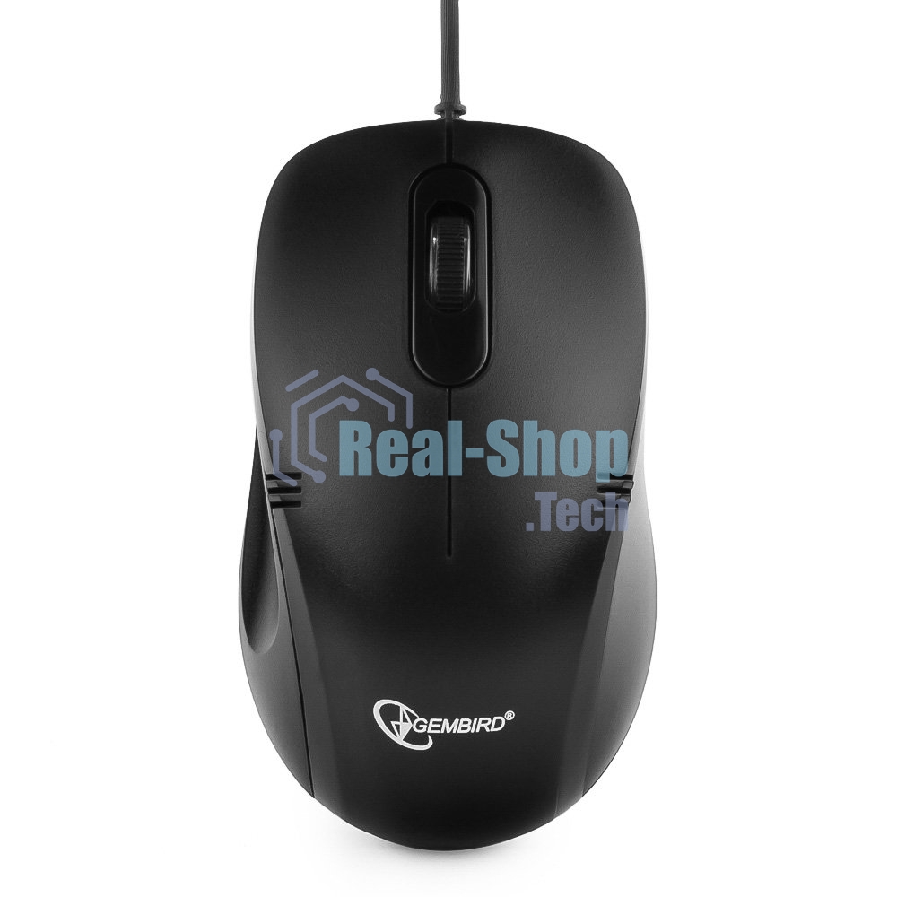 Мышь проводная Gembird MOP-100 черный, 1000 dpi, USB, кнопки - 3