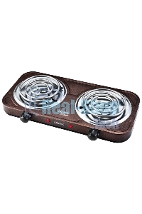 Плита настольная электрическая Centek CT-1509 Siberia коричневый, 2 кВт, ТЭН, конфорки - 2, эмаль, поворотные переключатели