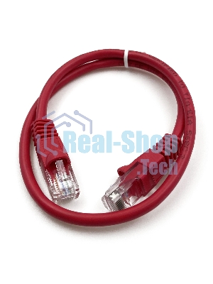 Патч-корд Buro cat.5e molded 0.5м красный RJ-45 (m)-RJ-45 (m)