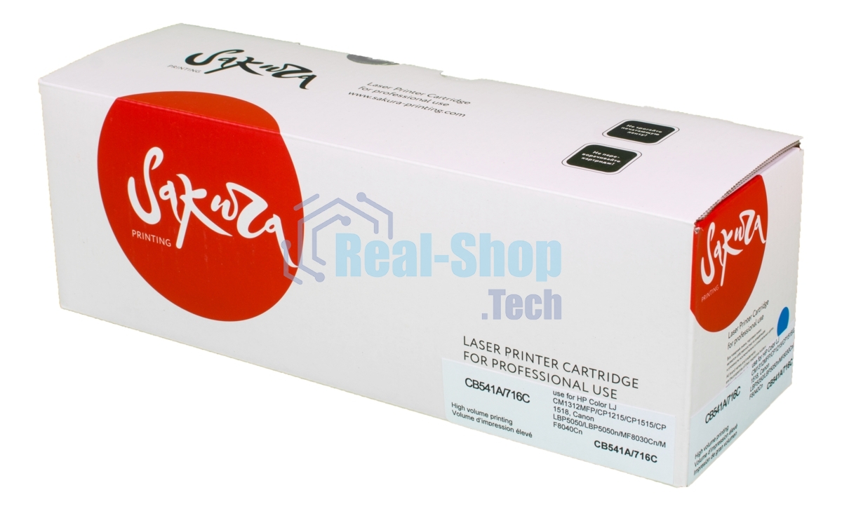 Картридж лазерный Sakura CB541A/716C для HP Color LJ CM1312MFP/CP1215/CP1515/CP1518, Canon LBP5050, LBP5050n, MF8030Cn, MF8040Cn, MF8050Cn, MF8080Cw 1980B002 синий, 1500 к.