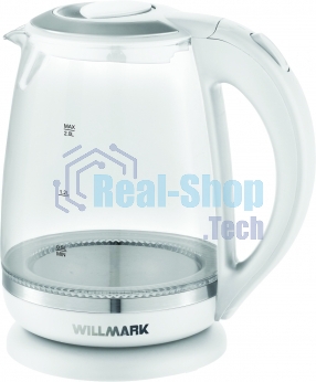 Чайник электрический Willmark WEK-2005G (2.0л, пов. на 360 град., LED-подсв., корп. из стекла, 2200В