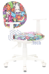Кресло детское Бюрократ CH-W356AXSN мультиколор маскарад, крестовина пластик, пластик белый