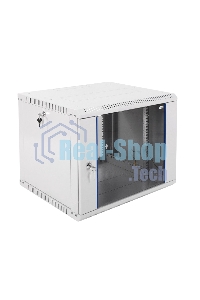 Шкаф настенный ЦМО ШРН-Э-9.500 9U 600x520 мм пер. дв. стекл несъемные бок. пан. серый