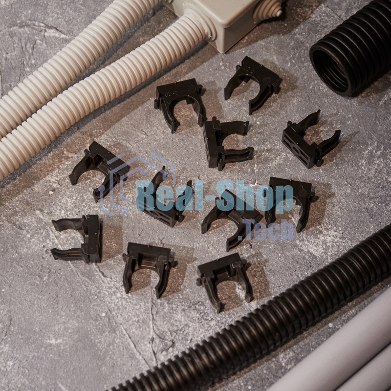 Крепеж-клипса для монтажного пистолета Rexant Ø 20 мм, черная (100 шт/уп)