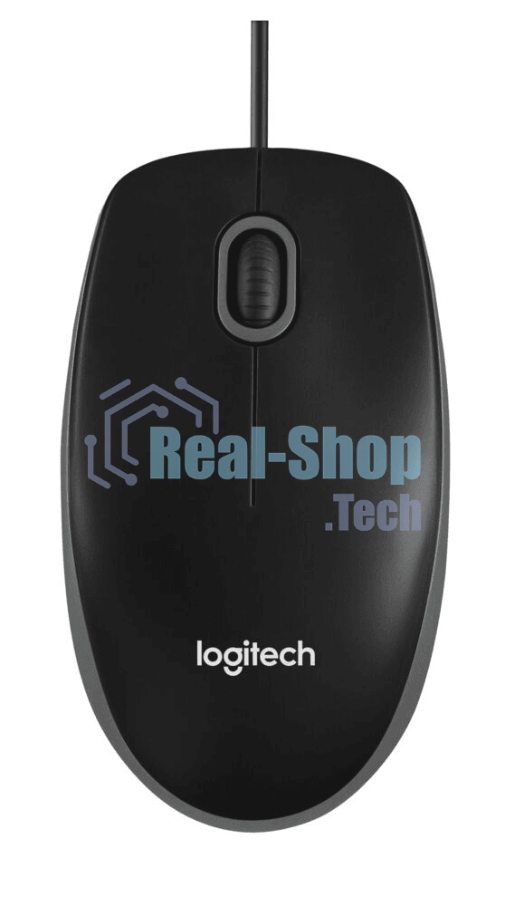 Мышь проводная Logitech B100 черный, 1000 dpi, USB, кнопки - 3