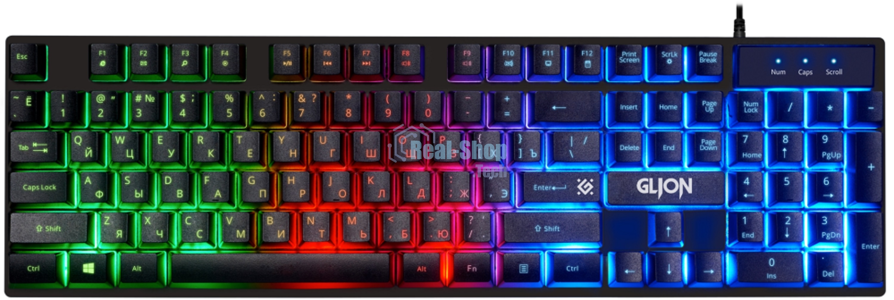 Комплект клавиатура+мышь Defender Glion C-123 проводной, USB, 1600 DPI, чёрный