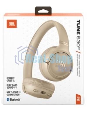 Беспроводные наушники JBL Tune 530BT бежевый, накладные, Bluetooth, складная конструкция