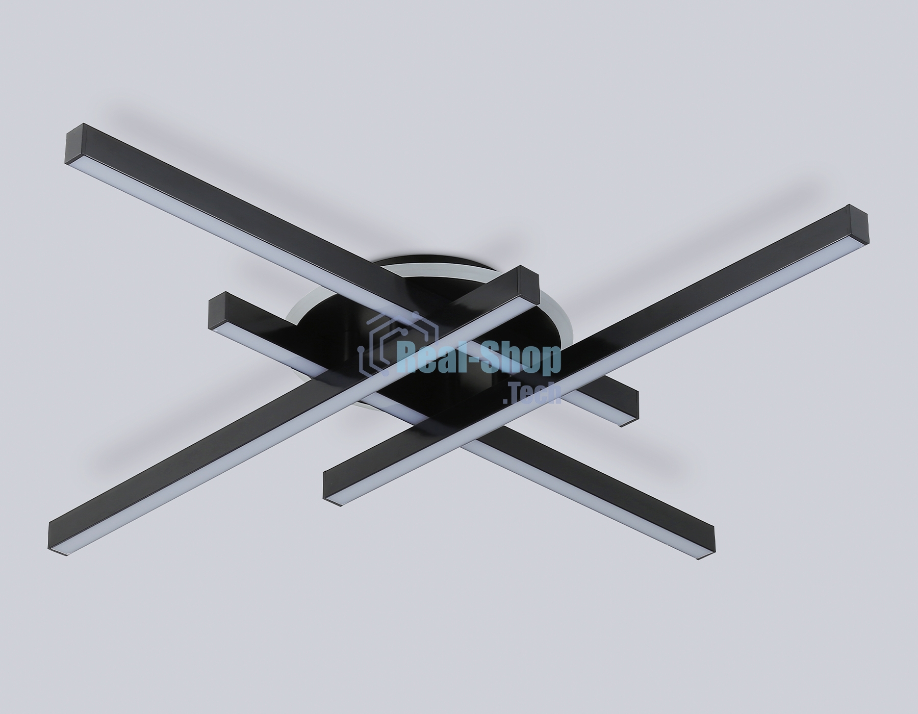 Потолочный светодиодный светильник Ambrella light FL6282 BK черный 58W 3000K-6400K 700*700*85 (ПДУ ИК)