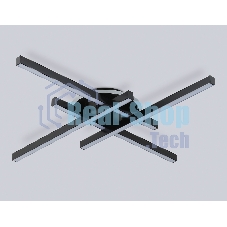 Потолочный светодиодный светильник Ambrella light FL6282 BK черный 58W 3000K-6400K 700*700*85 (ПДУ ИК)