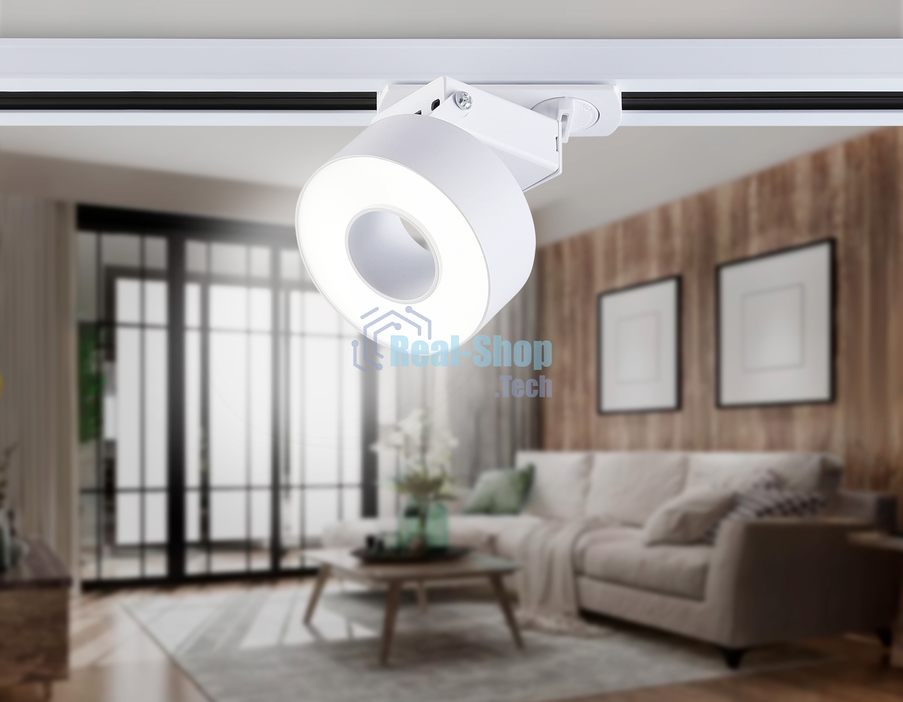 Трековый однофазный светодиодный светильник Ambrella light GL6861 WH белый LED 10W 4200K D75*80