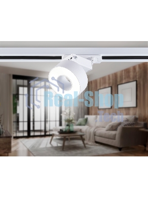 Трековый однофазный светодиодный светильник Ambrella light GL6861 WH белый LED 10W 4200K D75*80