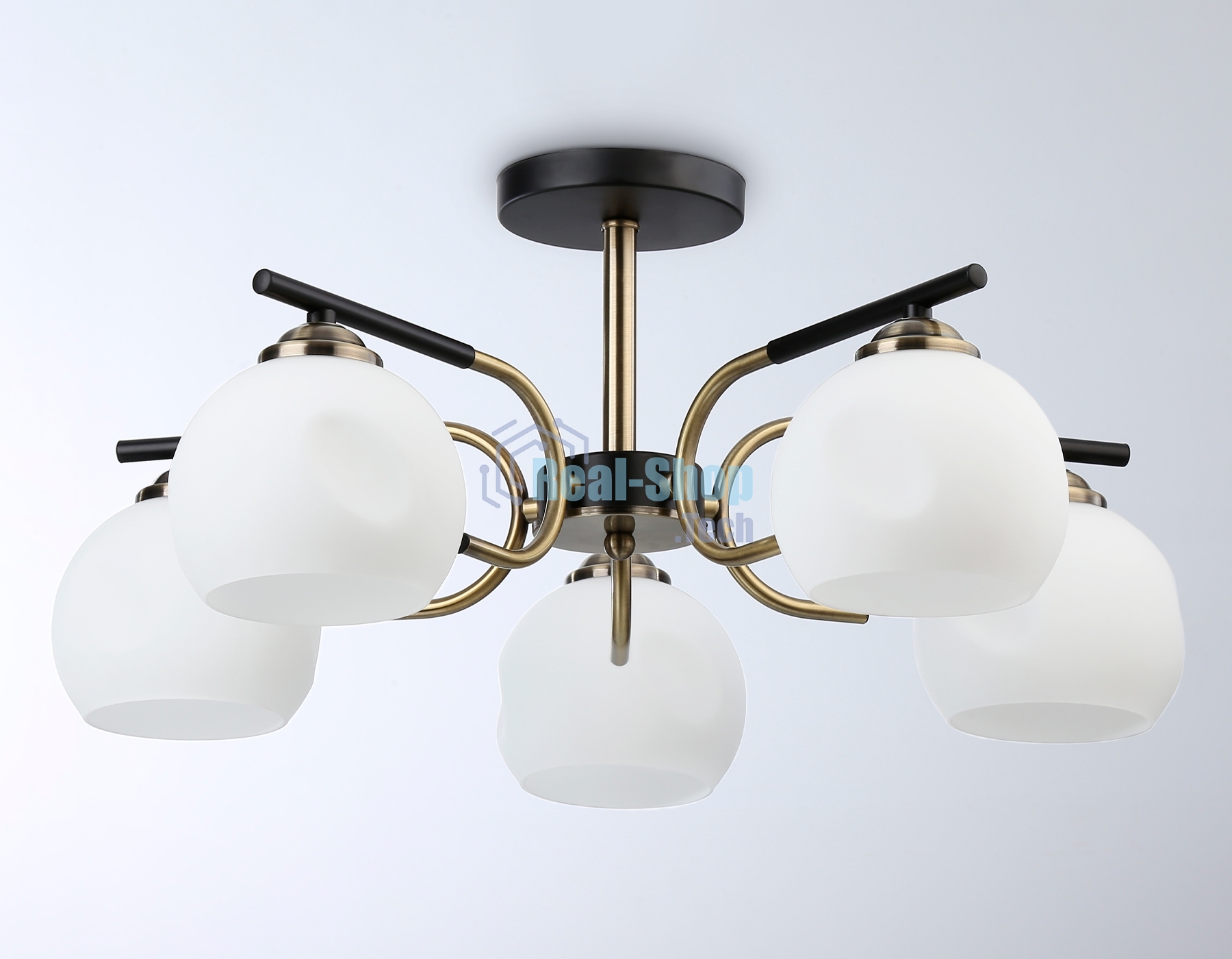 Светильник Ambrella light TR303312/5 BK/SB/FR черный/бронза/белый матовый E27*5 max 60W D560*250