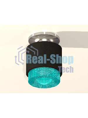 Светильник Ambrella Light XS7511082 SBK/PSL/BL черный песок/серебро полированное/голубой MR16 GU5.3 (N7927, C7511, N7194)